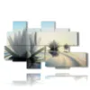 quadro con foto fiori belli nel tramonto e relax zen - version: 8 pannelli 171x100cm