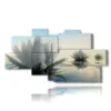 painting with photos of beautiful flowers in the sunset and zen relaxation - version: 8 pannelli 184x97cm