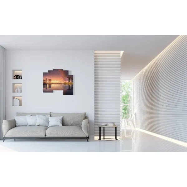 Print photo of the night sea.