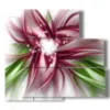 painting of photos colored flowers with magic heart - version: 5 pannelli 102x93cm