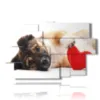 painting with dog with heart - version: 9 pannelli 171x108cm