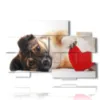 painting with dog with heart - version: 10 pannelli 176x115cm