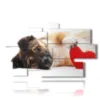 painting with dog with heart - version: 9 pannelli 182x107cm