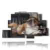 dog in painting with whiskey and cigar - version: 9 pannelli 173x103cm