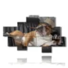 hund in bild mit whisky und zigarre - version: 8 pannelli 185x113cm