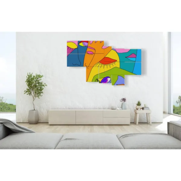 quadro astratto con mani bocca occhi stampe design moderne  3d Duudaart