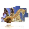 tableaux abstraits avec poissons hippocampes - version: 10 pannelli 173x114cm