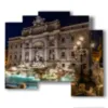 tableaux estampes rome fontaine de trevi - version: 5 pannelli 89x77cm
