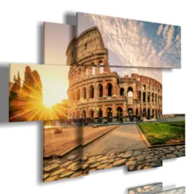 tableaux abstraits Rome du Colisée au coucher du soleil
