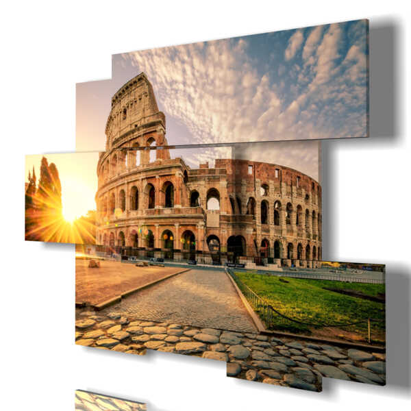 quadri astratti Roma del Colosseo al tramonto