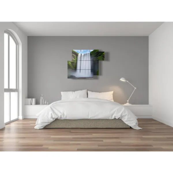 immagine con esposizione lunga cascata Skogafoss stampe design 3d Duudaart