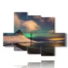 quadro di paesaggio con aurora boreale - version: 6 pannelli 135x96cm