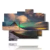 quadro di paesaggio con aurora boreale - version: 9 pannelli 164x114cm
