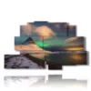 landscape painting with aurora borealis - version: 9 pannelli 173x103cm