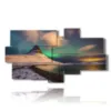 landschaftsbild mit aurora borealis - version: 8 pannelli 184x100cm