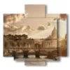 paintings on canvas rome at sunset - version: 5 pannelli 89x85cm