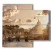 quadri su tela roma al tramonto - version: 4 pannelli 91x85cm