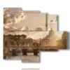 paintings on canvas rome at sunset - version: 5 pannelli 104x90cm