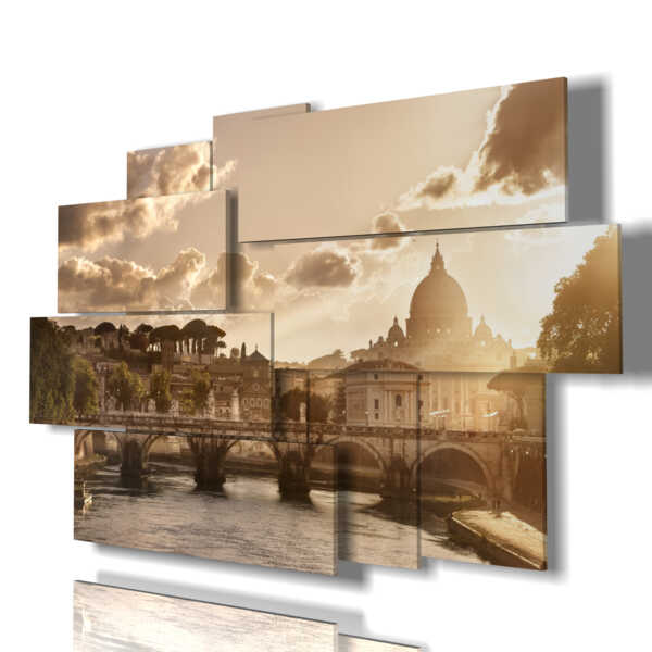 quadri su tela Roma al tramonto