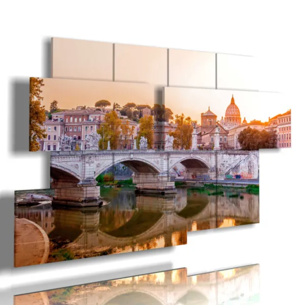 Cuadro con foto del atardecer en Roma