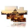 painting with photos of rome in the evening - version: 8 pannelli 178x111cm