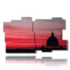 painting with photos rome red in the evening - version: 11 pannelli 184x104cm