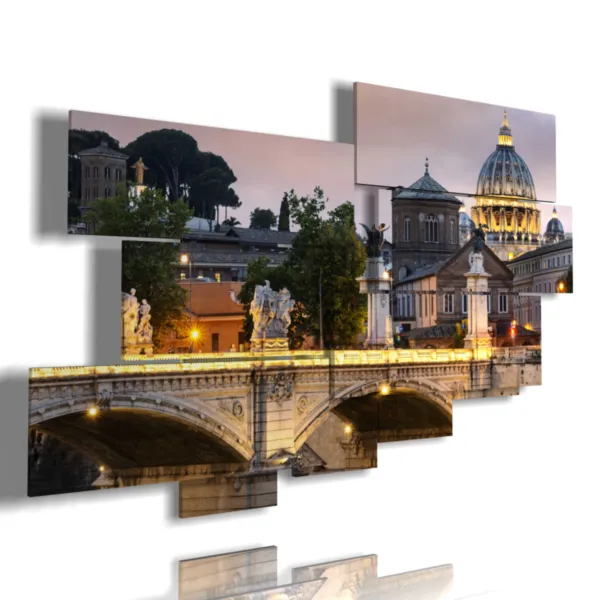 Cuadro con imágenes de puestas de sol en Roma