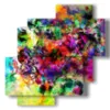 modern colorful paintings riot of colors - version: 4 pannelli 77x78cm