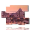 tableau avec image rome la nuit - version: 6 pannelli 129x94cm