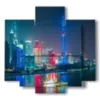 tableau avec photos de shanghai - version: 5 pannelli 89x85cm