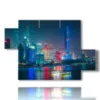 painting with photos of shanghai - version: 5 pannelli 128x85cm