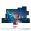foto di shanghai panoramica di notte - version: 9 pannelli 183x121cm