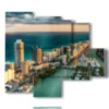 quadro con foto miami florida - version: 5 pannelli 104x90cm