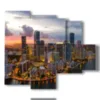 tableau avec photos miami la nuit - version: 5 pannelli 104x90cm