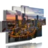Painting with a photo of Miami at night