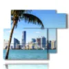 tableau avec des images de la plage de miami - version: 6 pannelli 122x96cm