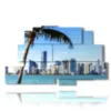 painting with images of miami beach - version: 9 pannelli 173x103cm