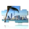 painting with images of miami beach - version: 10 pannelli 176x115cm