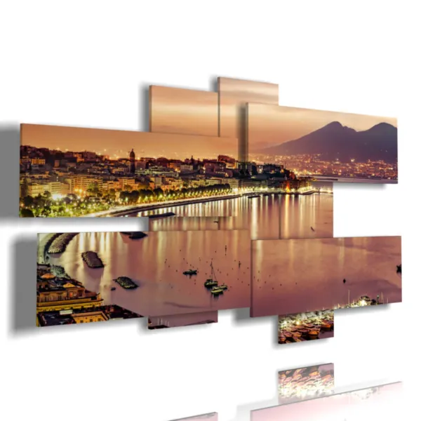 peinture avec une photo de villes italiennes au-dessus de Naples