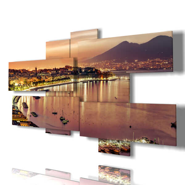 quadro con foto di città italiane sopra Napoli