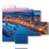 tableau avec des images de villes italiennes a naples - version: 5 pannelli 104x90cm