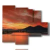 quadro con foto tramonto a napoli - version: 5 pannelli 104x90cm