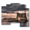 painting with images naples today - version: 5 pannelli 89x77cm