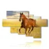 tableaux representant des chevaux courant au coucher du soleil - version: 7 pannelli 173x106cm