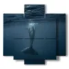 modern paintings fish with whale tail underwater view - version: 5 pannelli 89x85cm