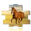 paintings depicting horses running at sunset - version: 13 pannelli 186x152cm
