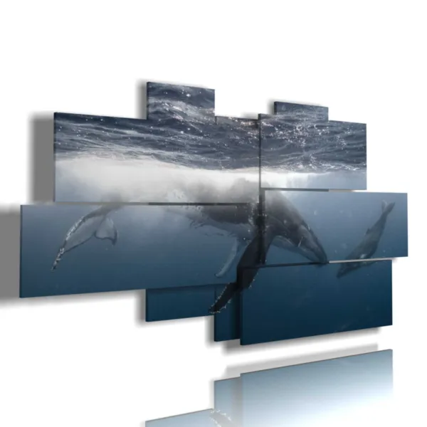 Paintings of the sea, fish, and whales