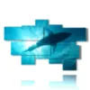 paintings with sea and fish and great white shark - version: 8 pannelli 177x110cm