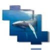 painting of fish and underwater whale - version: 6 pannelli 127x110cm
