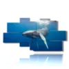 painting of fish and underwater whale - version: 8 pannelli 184x97cm